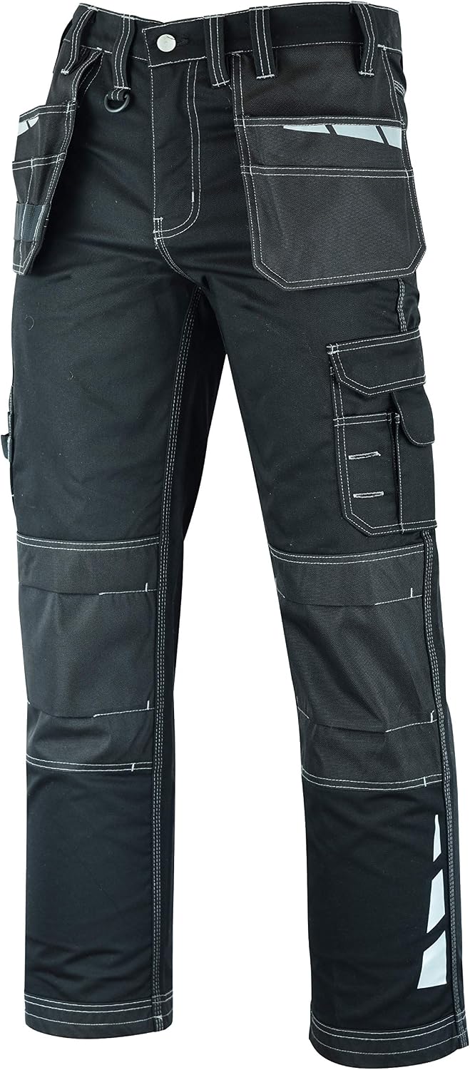 MS9 Herren Arbeitshose Bundhose Cargohose mit Holstertaschen Werkzeugtaschen Multifunktions und Knie