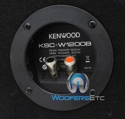 Kenwood KSC-W1200B Subwoofer (300mm, 1200 Watt),Schwarz Single, Single