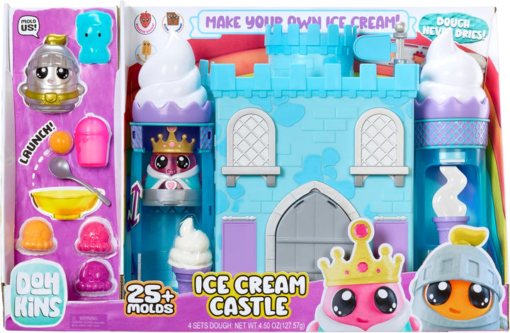 MGA Entertainment DohKins Ice Cream Castle with Princess & Knight - Knete Trocknet Niemals Aus, Glut