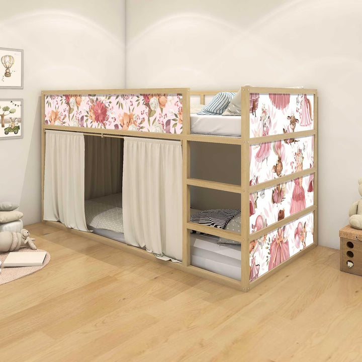 WANDKIND Aufkleber für IKEA KURA Kinderbett Hochbett Klebefolie Möbelfolie Sticker Kinderzimmer Prin