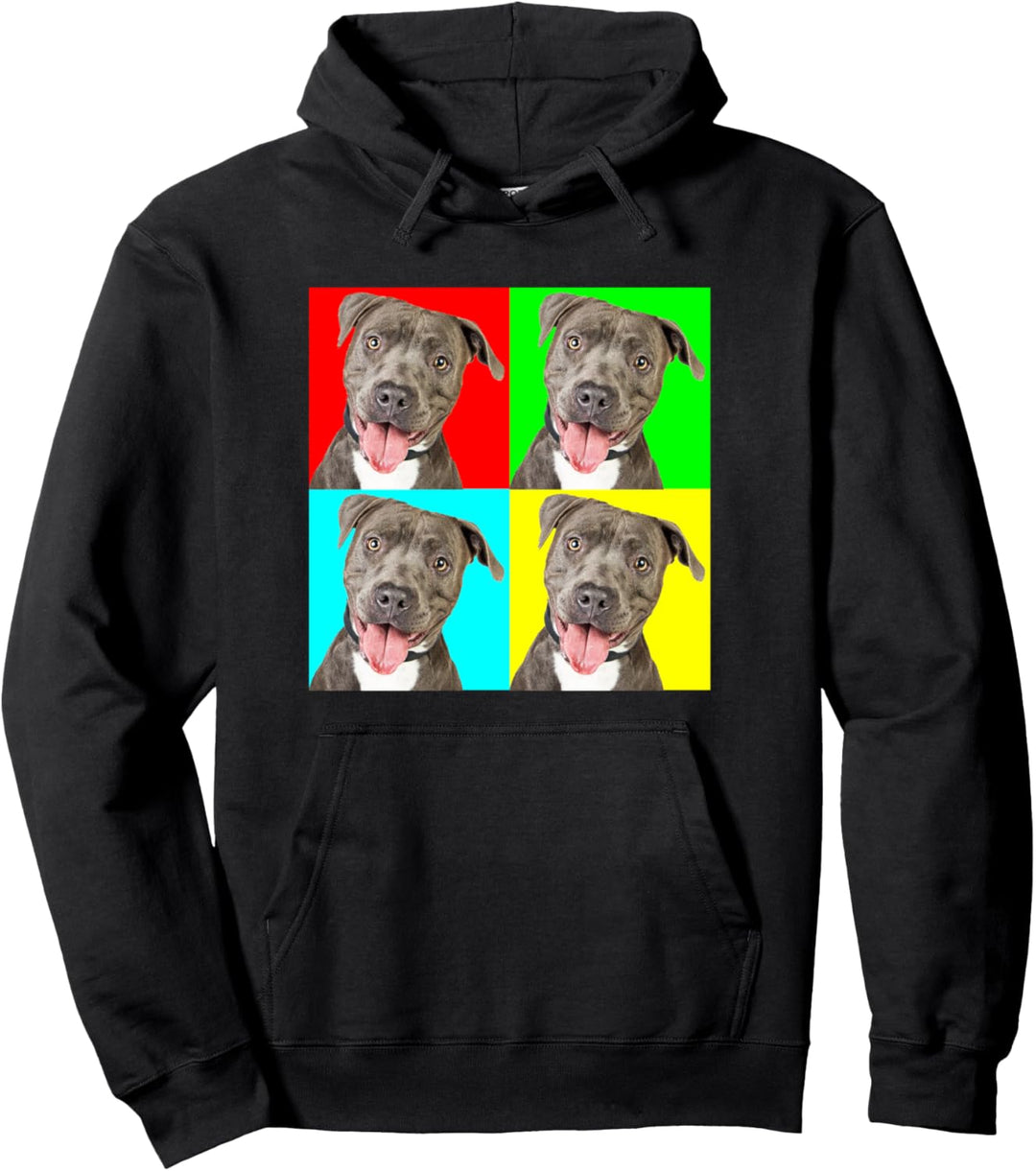 Pop Art Dog Pitbull 1 Pullover Hoodie