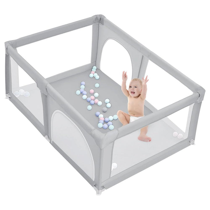 OHMG Laufgitter für Baby,Laufgitter Indoor&amp;Outdoor,Kippsicheres Kinder-Baby-Gitter,Kinderzaun mit An