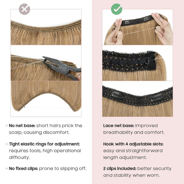 Extensions Echthaar mit transparenter Schnur, Silk-co Wire in Extensions Dunkelblond 55g, Secrets Ha