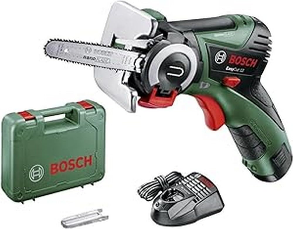 Bosch Akku Säge EasyCut 12 (1 Akku, NanoBlade Technologie, 12 Volt System, im Koffer), Schwarz, Grün