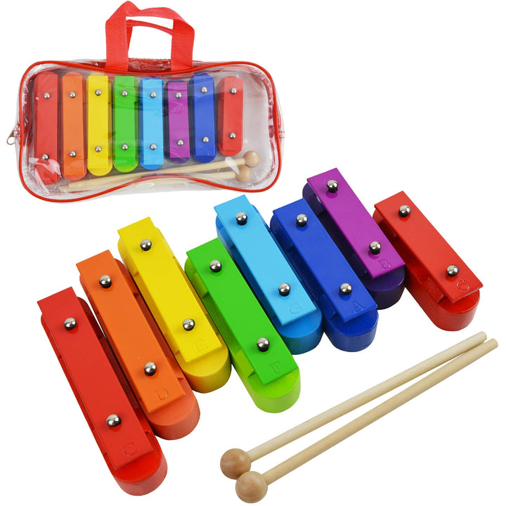 A-Star Buntes Glockenspiel-Set, 8 Stück, Sopran, diatonisches Regenbogen-Glockenspiel, Xylophon mit