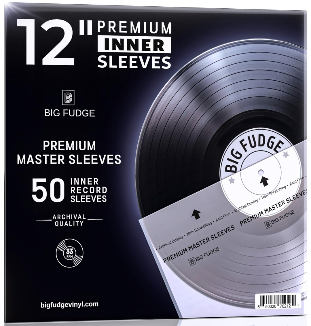 BIG FUDGE Premium Master Schallplatten Innenhüllen - 12" x 50 Stk. - Archivhüllen Antistatisch aus R