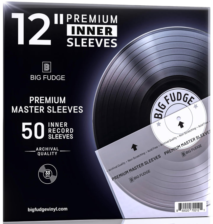 BIG FUDGE Premium Master Schallplatten Innenhüllen - 12" x 50 Stk. - Archivhüllen Antistatisch aus R