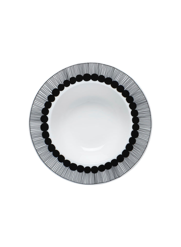 Marimekko - Oiva/Siirtolapuutarha - Suppenteller - Tiefer Teller - Weiss/Schwarz - Ø20cm