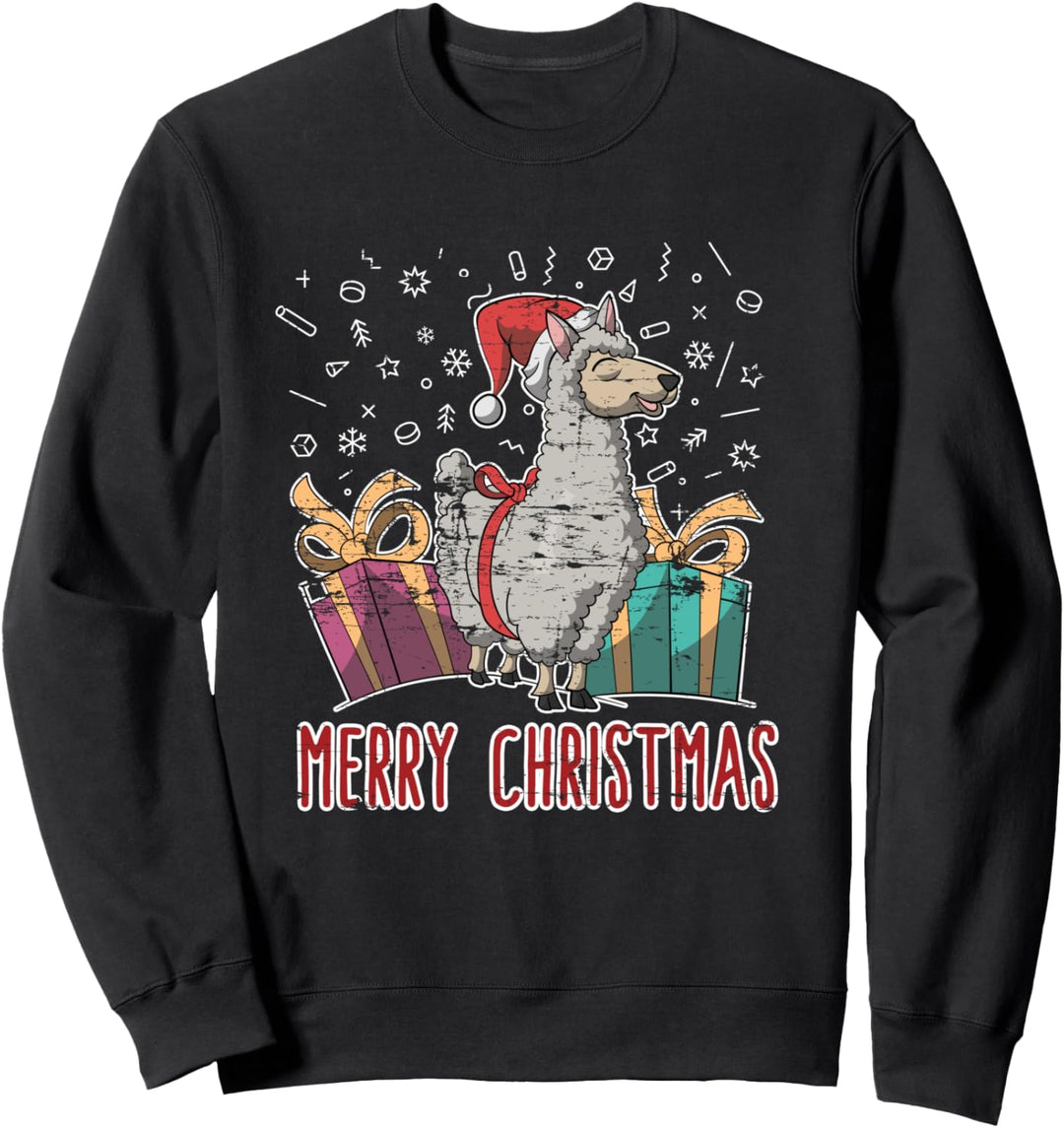 Alpaka Zoo Tier Weihnachten Geschenk Lama Sweatshirt