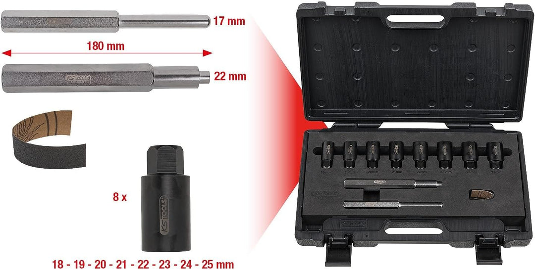 KS Tools 913.1480 Radsicherungs-Demontageset, 10-tlg.