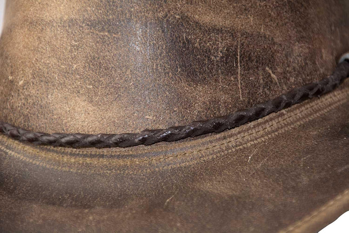 Black Jungle Kimbolton Lederhut, Westernhut, Australienhut, Cowboyhut XS Charcoal, XS Charcoal