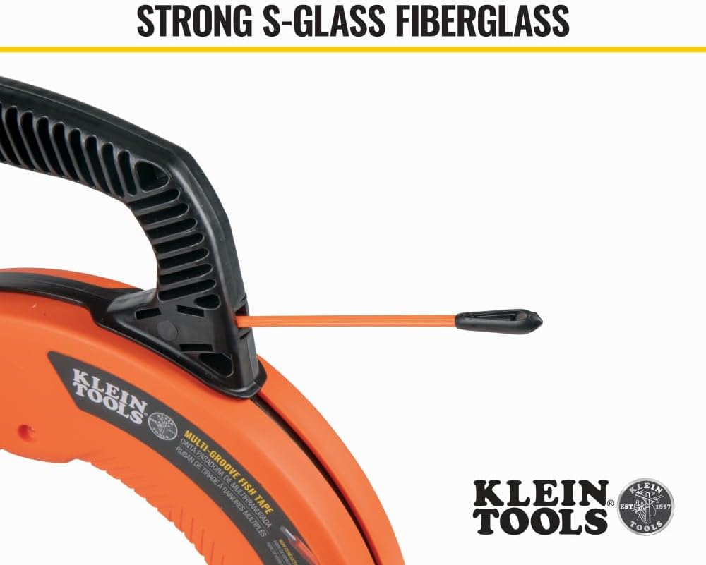 KLEIN TOOLS Geriffeltes Fiberglas-Einziehband mit Nylonspitze, 15,2 m 50-Foot Multi-Nut, 50-Foot Mul