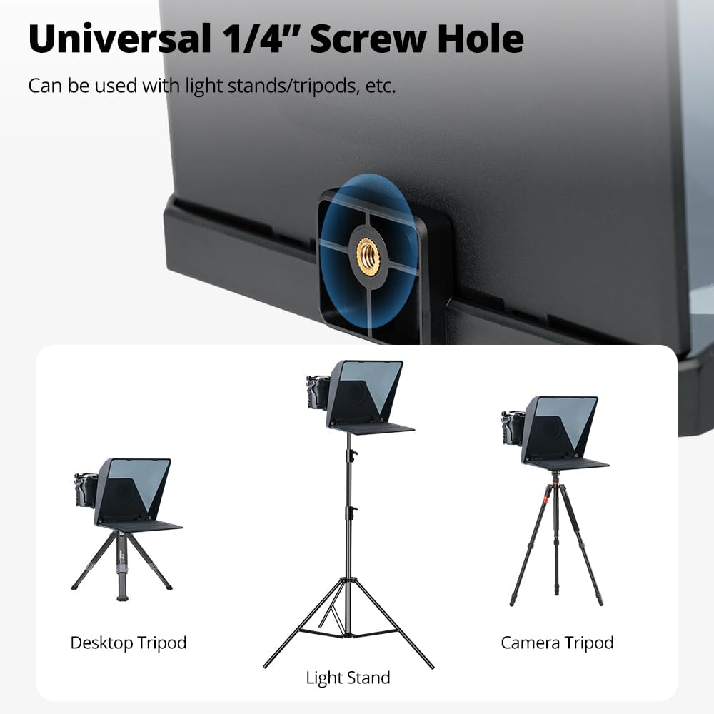 Ambitful T1 Pro Teleprompter für Handy mit Desktop-Stativ, schnell einzurichten, tragbares Telepromp