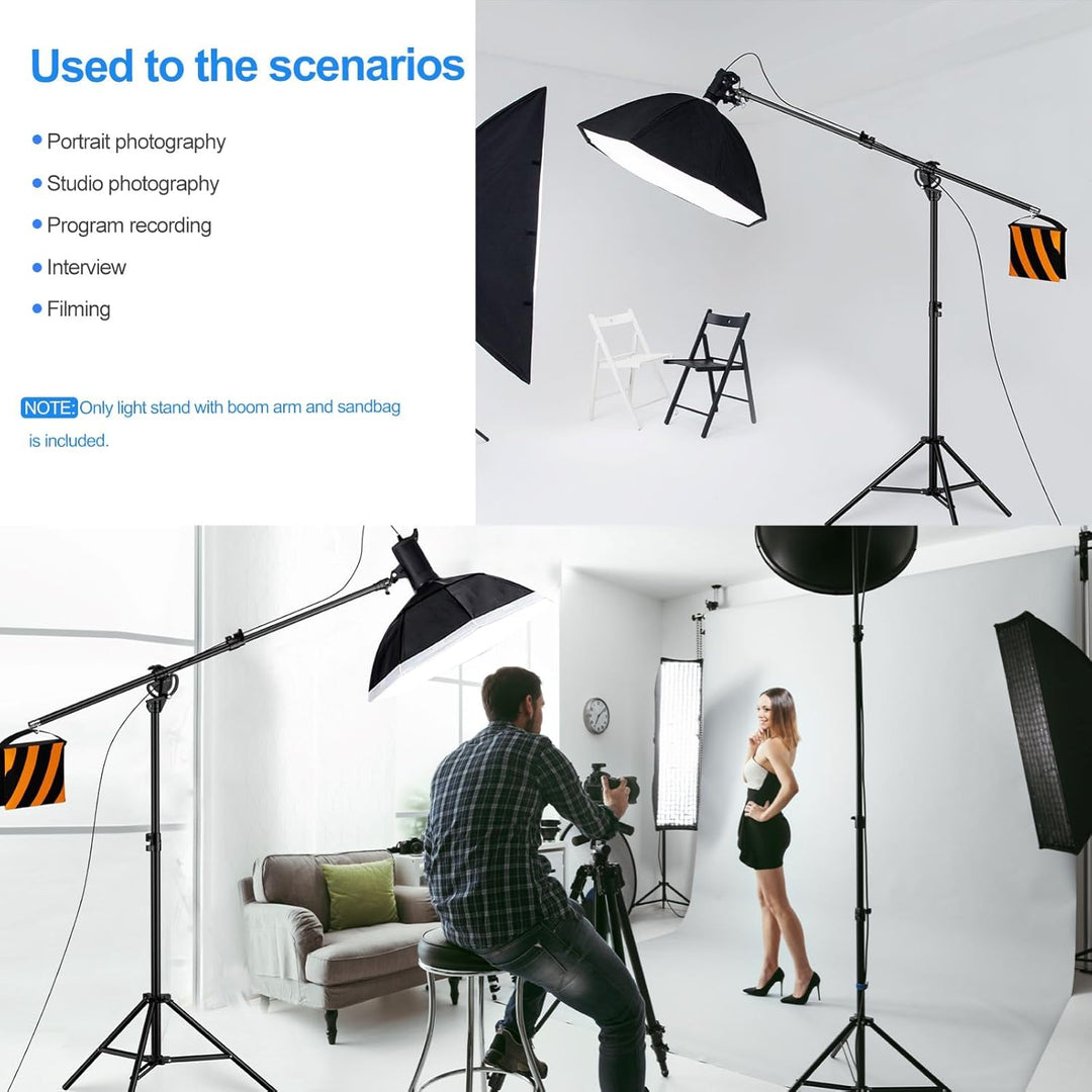 EMART Lichtstativ 400cm, Luftgepolstertes Aluminium Lampenstativ Licht Stativ, Verstellbares Stativ