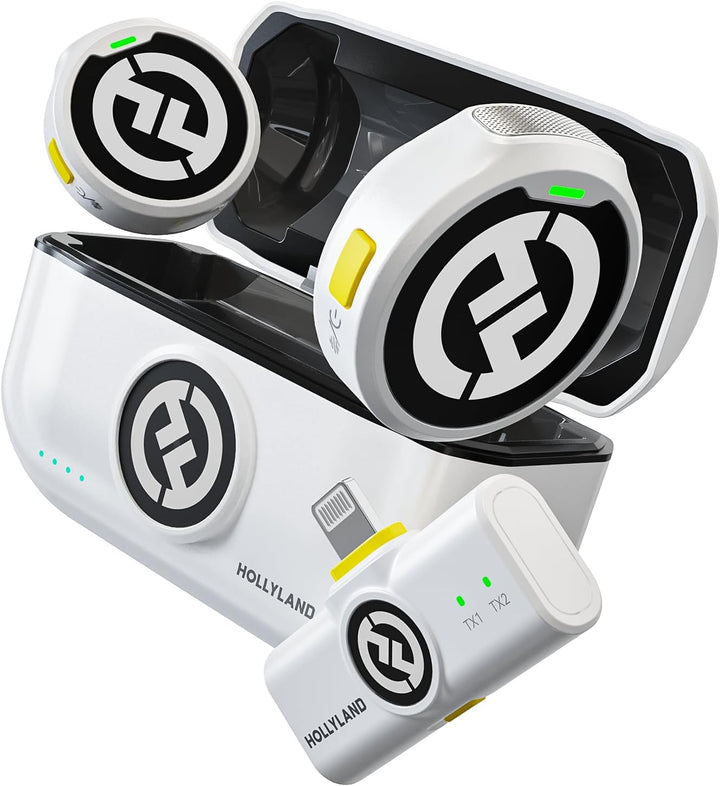 Hollyland Lark M2 Wireless Lavalier Mikrofon für iPhone Lightning MFi-Zertifiziert, 48kHz/24 bit Hi-