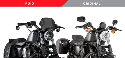 Puig Aluminium Frontalatte 1352N för Harley Davidson Sportster 883 Iron 09'-19' Schwarz, Schwarz