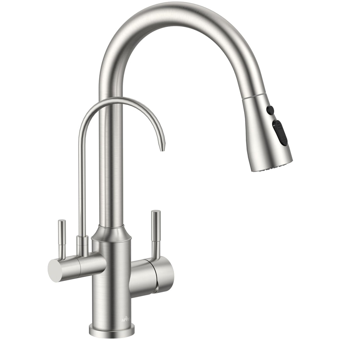 APPASO 3 Wege Wasserhahn Küche ohne Wasserfilter, 3 in 1 Mischbatterie Küche für Wasserfilter，Gebürs