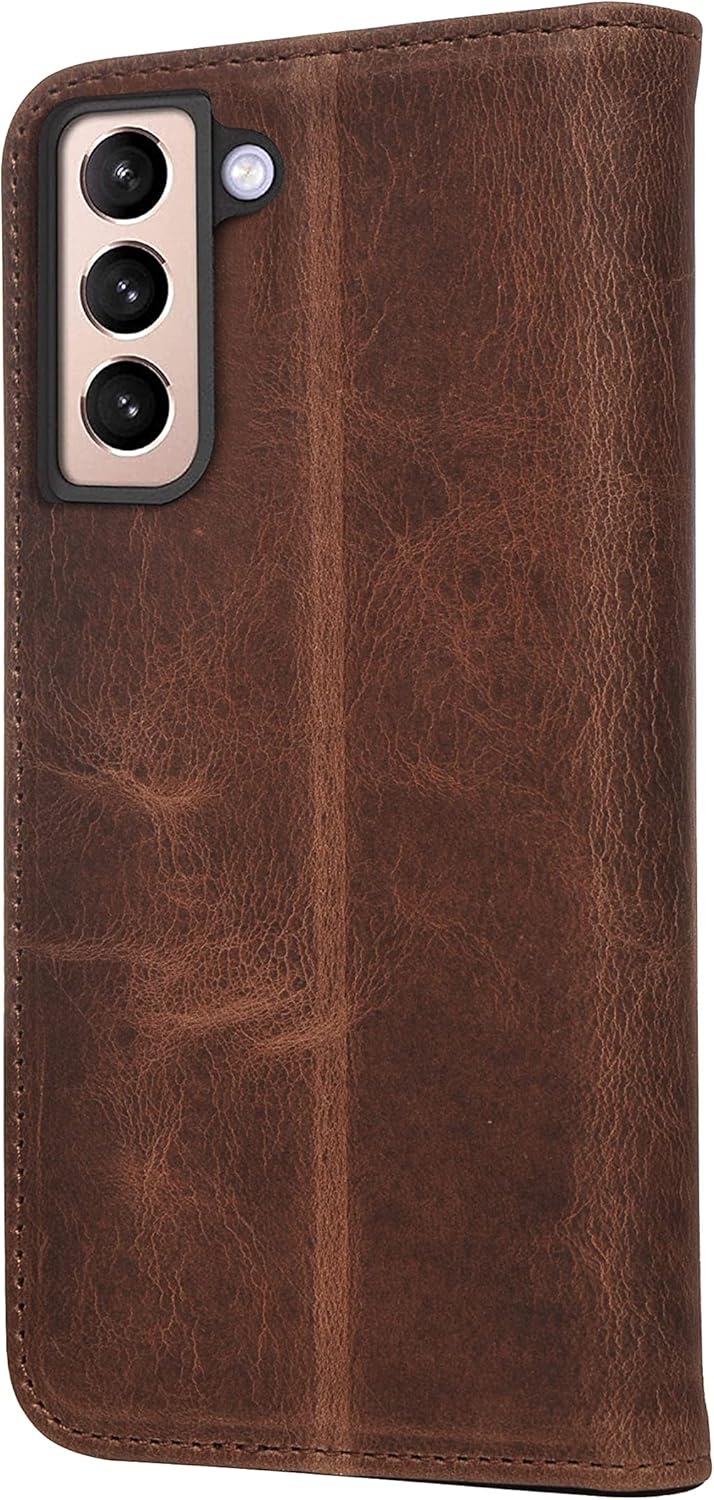 Porter Riley - Lederhülle für Samsung Galaxy S21 5G. Premium Echtleder Standhülle/Cover/Brieftasche