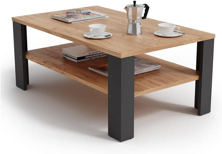 Vicco Couchtisch 100 x 60 cm Wohnzimmertisch Beistelltisch Sofatisch Kaffeetisch (Anthrazit