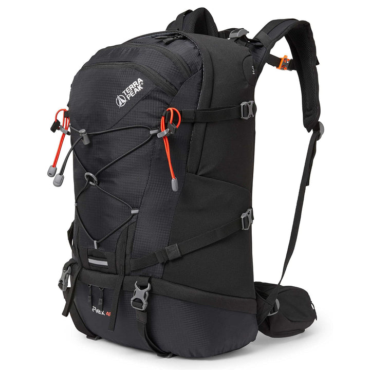 Terra Peak® Premium Wanderrucksack 40L (FLEX 40) für Damen & Herren gross mit Rückenbelüftung, Regen