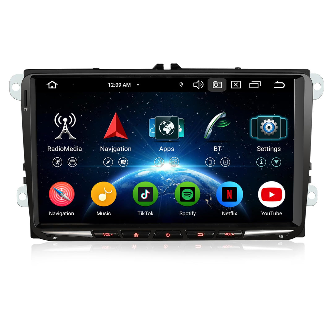 Erisin Qualcomm Android 14 9 Zoll 8GB+128GB 8-Kern Autoradio Bluetooth GPS Navi für VW Golf 5 6 T5 C