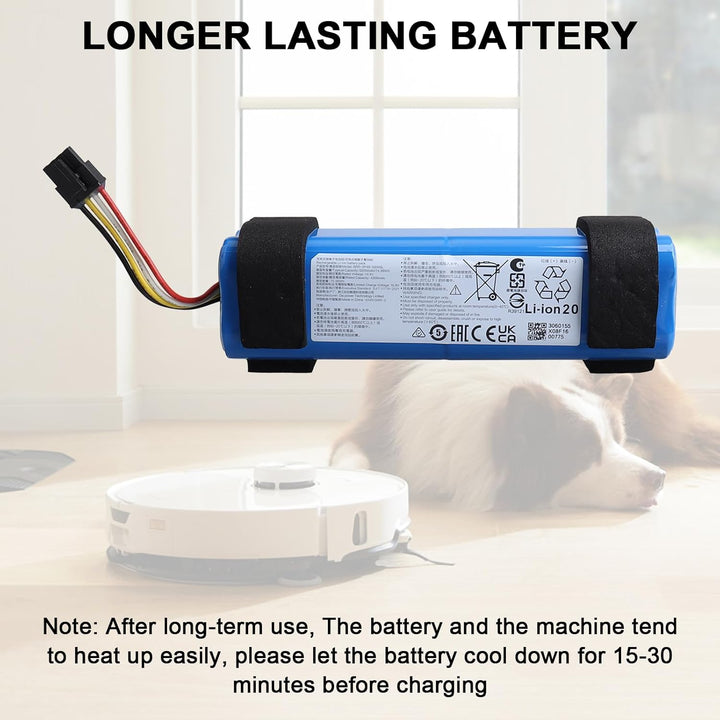 5200mAh Lithium-Ionen-Akku, kompatibel mit Roborock S8, MaxV Ultra &amp; Qrevo Slim, Li-Ionen-Akku für Q