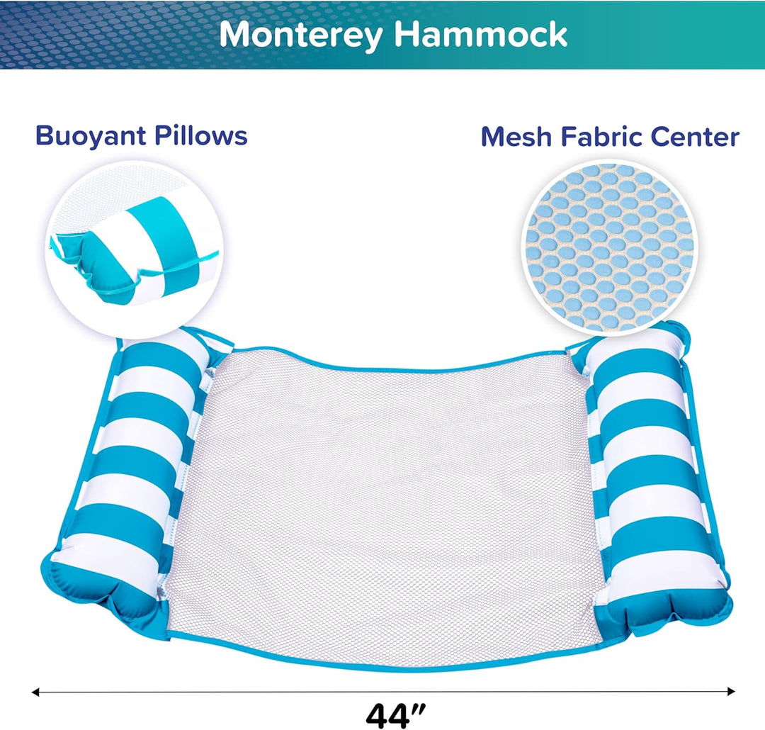 Aqua 4-in-1 Monterey Hammock Pool Float & Water Hammocks – 2-3-4 Multipacks – Multiple Colors/Styles