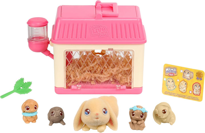 Little Live Pets Mama Surprise Mini Hasen-Spielset Lil' Bunny; die Hasen-Mama bekommt 2,3 oder 4 Bab