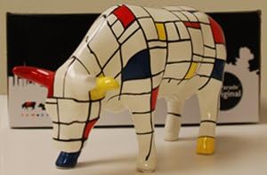 CowParade Moondrian (medium Ceramic)