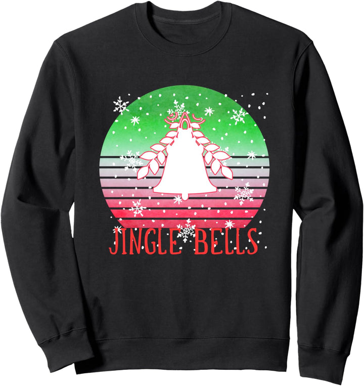 JINGLE BELLS Red and Green with Snowflakes Sweatshirt