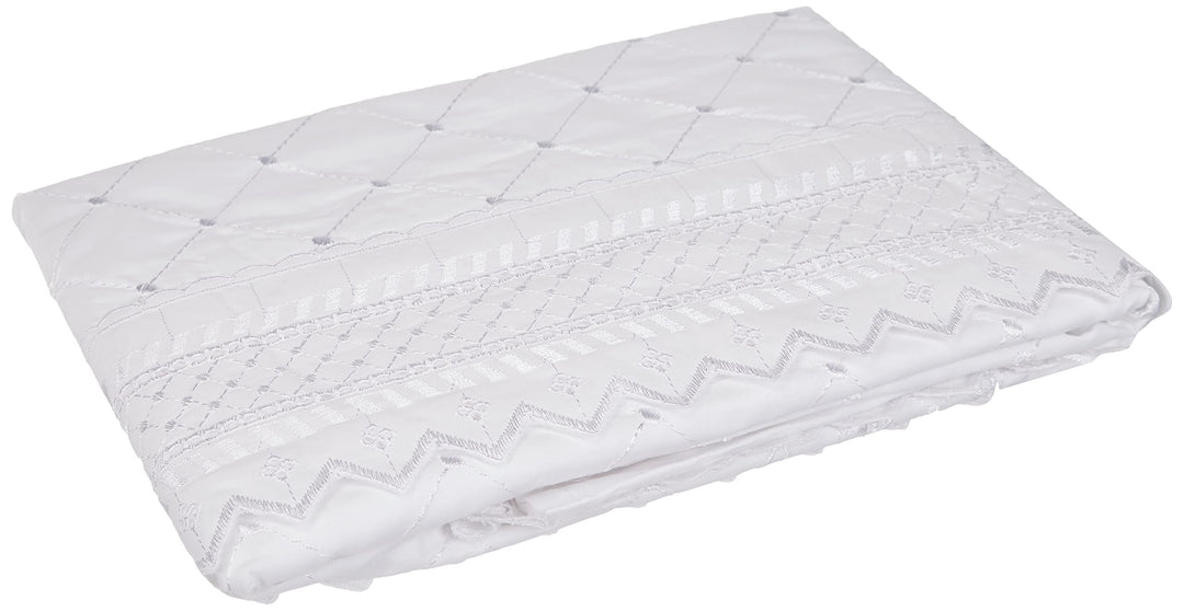 Balmoral Perkal Weiss mit Lochstickerei, 1 Paar, 75 x 50 x 0.5 cm, Weiss