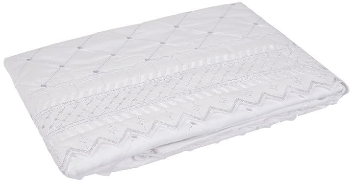 Balmoral Perkal Weiss mit Lochstickerei, 1 Paar, 75 x 50 x 0.5 cm, Weiss