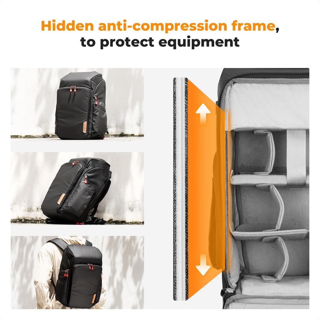 K&amp;F CONCEPT Kamerarucksack, Fotorucksack für Fotografen, Kamerarucksack mit 15.6 Zoll-Laptopfach, ko