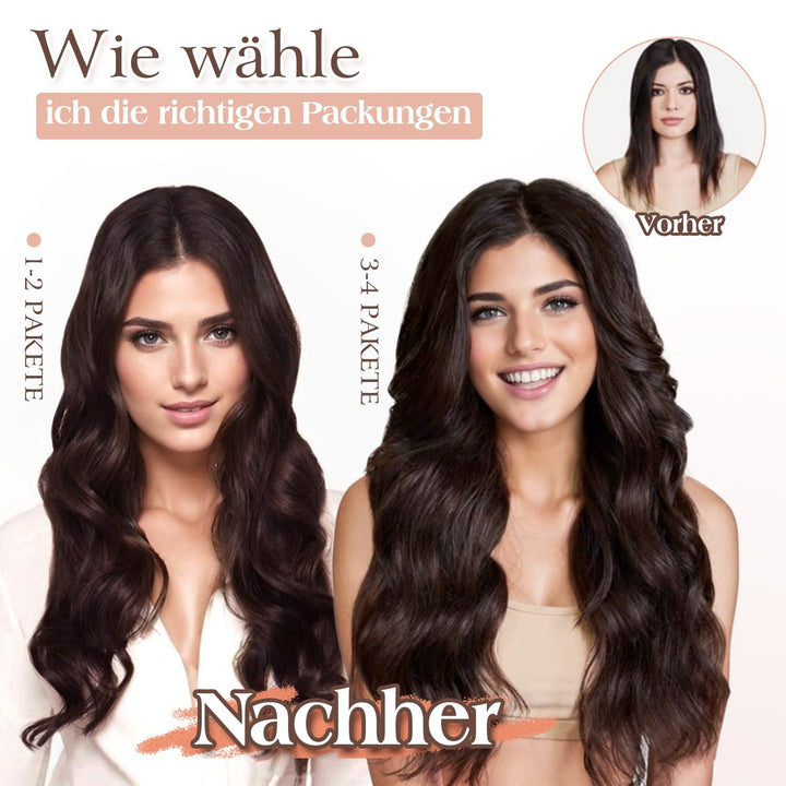 Tape in Extensions Echthaar, 24 Zoll 20pcs 50g, Invisible Tape Ins, Dünn & Komfortabel für Alltag &
