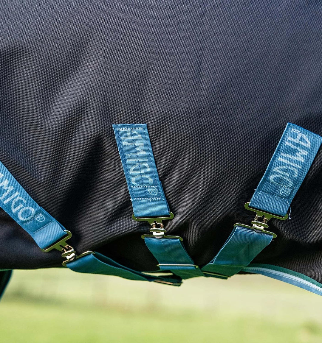 Horseware Amigo Bravo Turnout 12 Original lite 100 g Disc Navy/Turquoise Gr. wählbar 115 cm / 5`6, 1