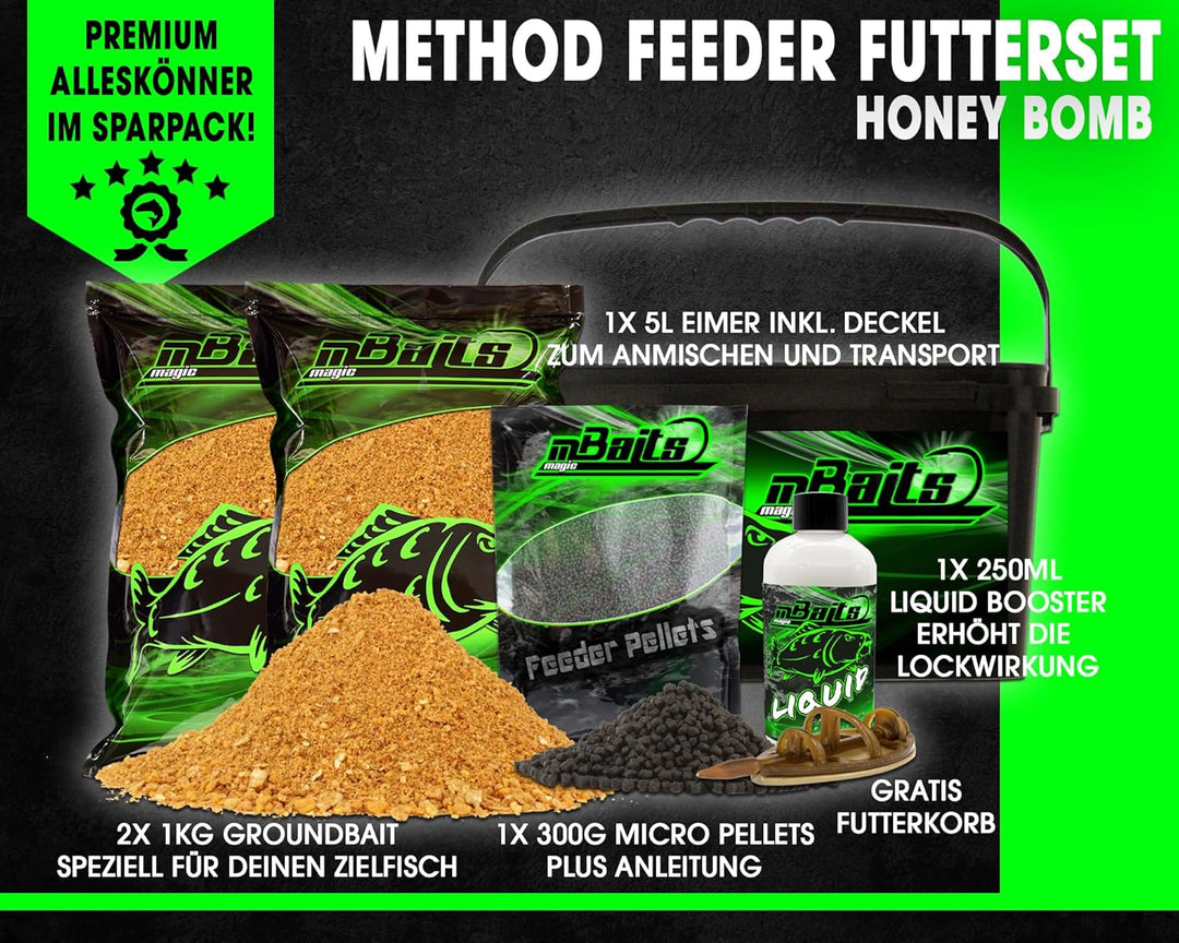 Angel-Berger Magic Baits Method Feeder Futterset Groundbait Liquid Pellets Futterkorb Futtermittel H