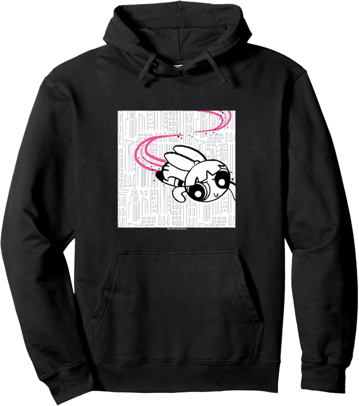 Powerpuff Girls Blosson Flying Over the City Pullover Hoodie