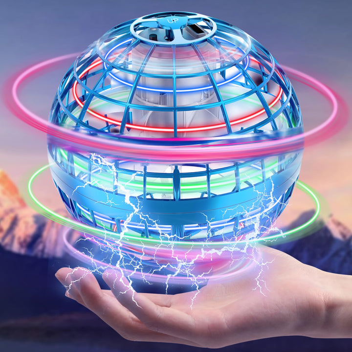 Zookao Fliegender Ball, Mini Drohne Für Kinder Flying Boomerang Ball mit LED Licht Spielzeug Geschen