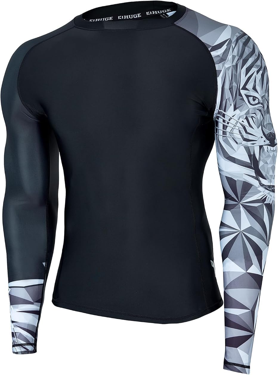 HUGE SPORTS Badeshirts L Schwarzer Tiger, L Schwarzer Tiger