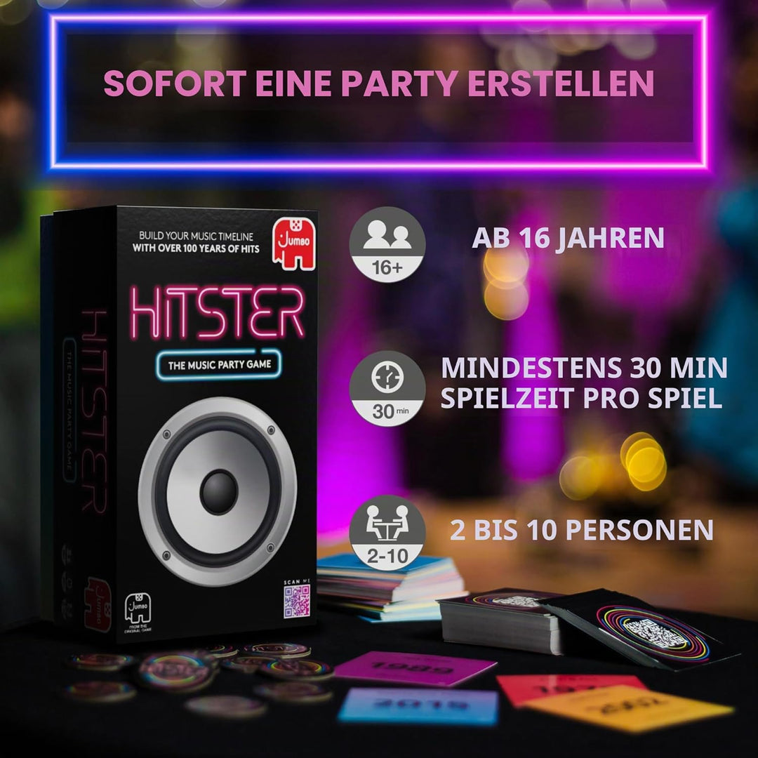 Hitster Original, EIN Party- und Kartenspiel für Erwachsene und Familien - 2 bis 10 Spieler ab 16 Ja