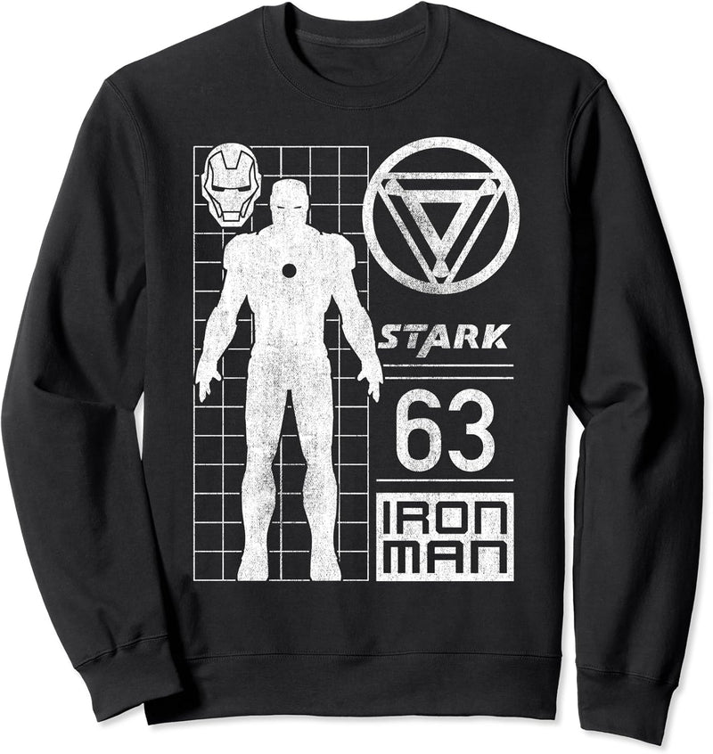 Marvel Iron Man Stark Industries 63 Moto Geometric Sweatshirt