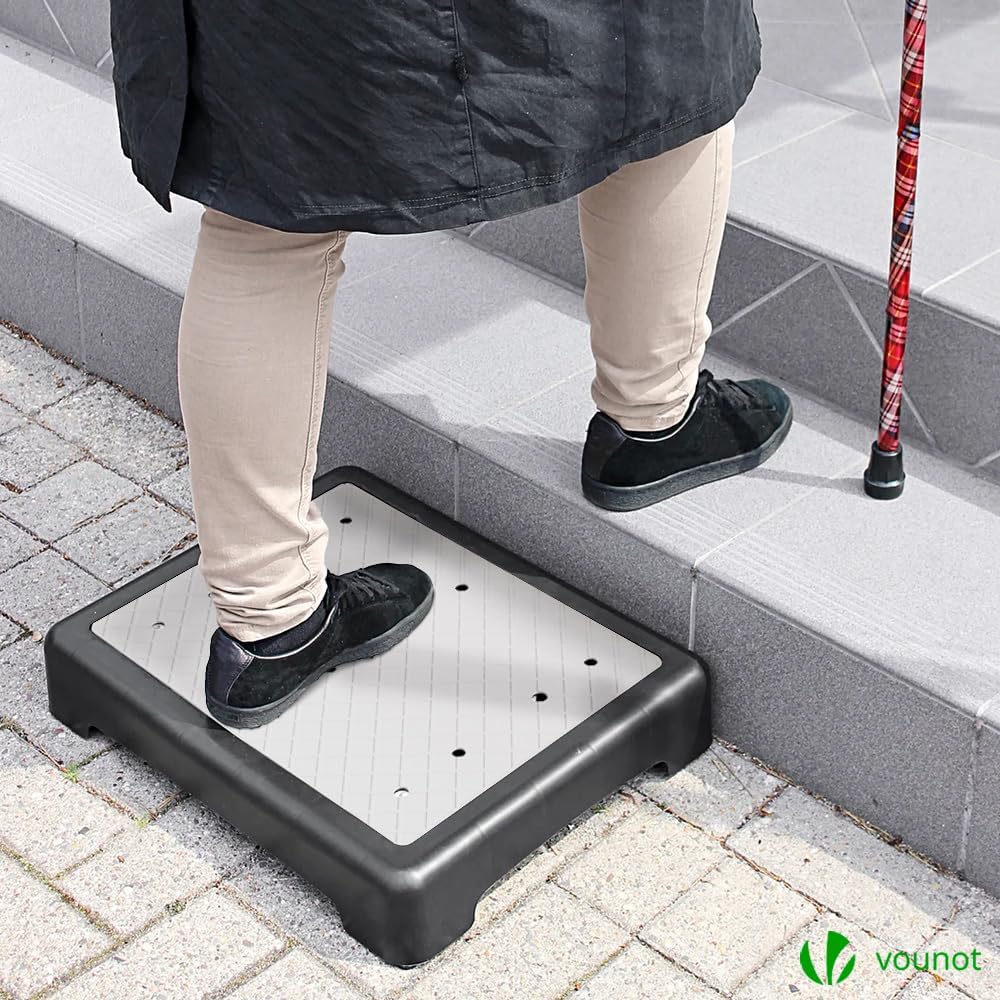 VOUNOT Trittstufe Indoor & Outdoor, rutschfeste und tragbare Fussbank für ältere Menschen, One Step