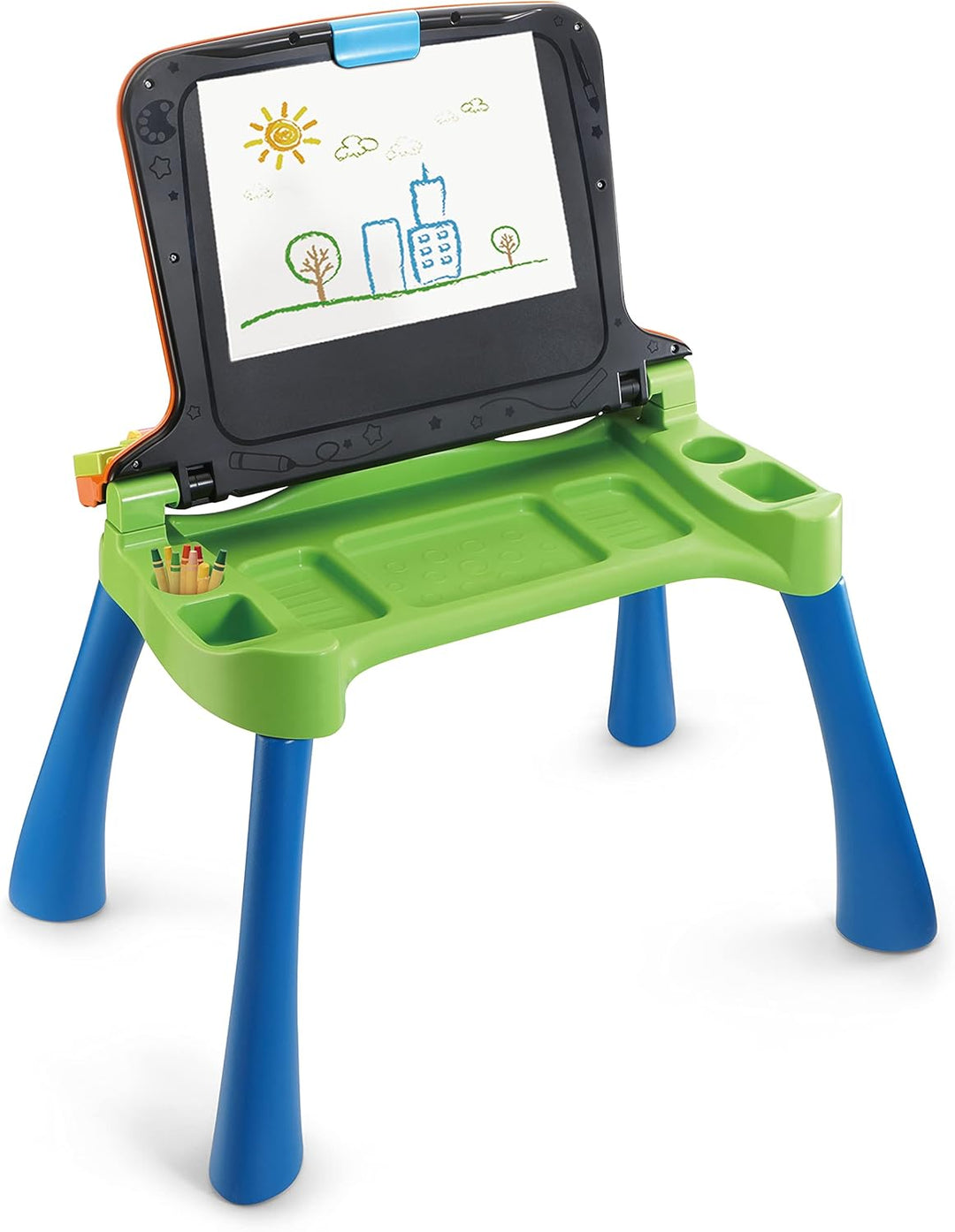 VTech 5-in-1 Magischer Schreibtisch – Interaktiver Kinderschreibtisch inkl. Hocker – Mit Kreidetafel