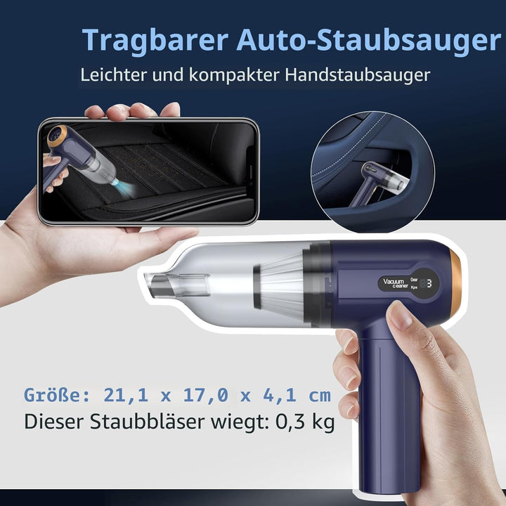 Handstaubsauger, 15000 Pa Leistungsstarker Handstaubsauger Akku, 4 In 1 Leichtes Staubgebläse & Stau