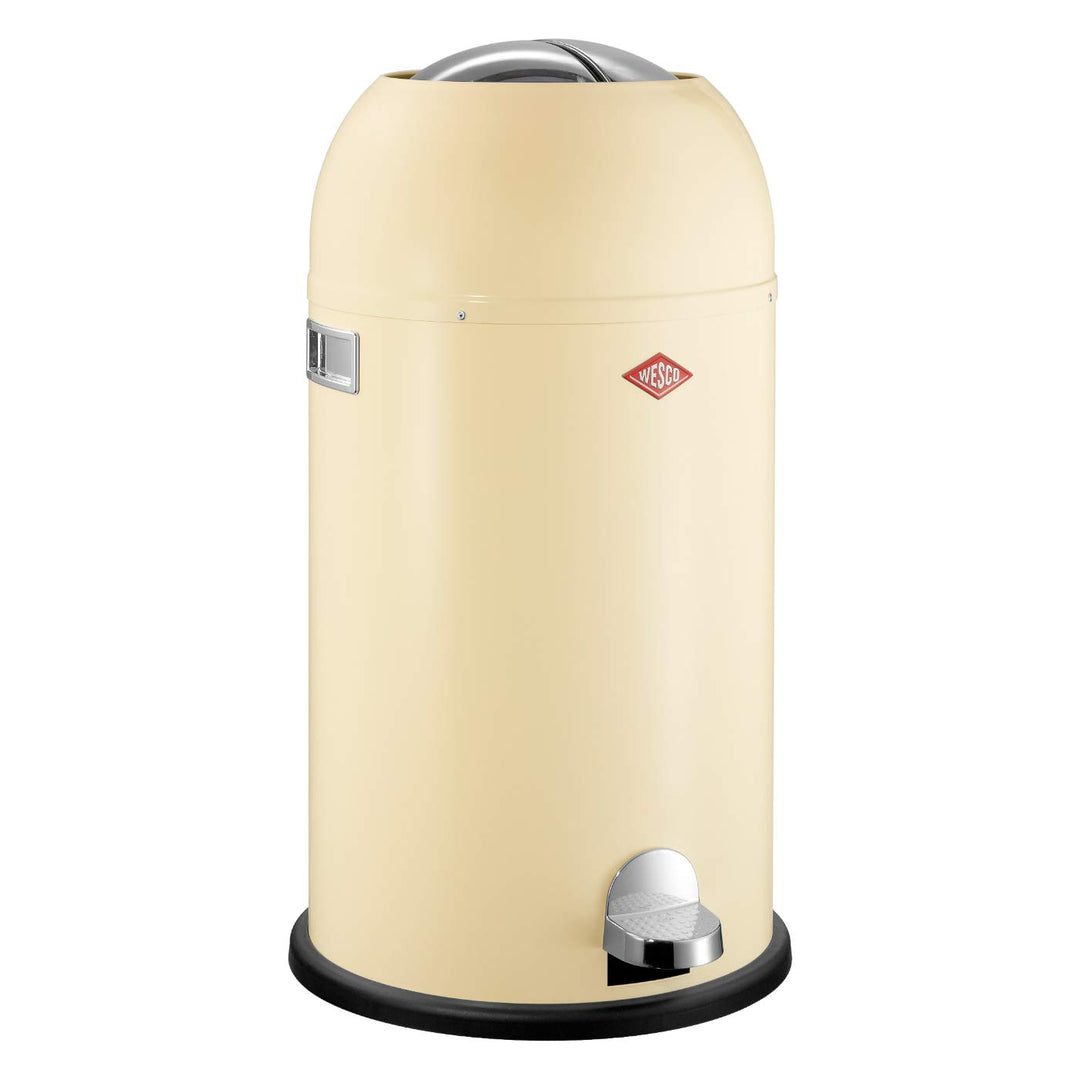 Wesco 33 L 184 631 Kickmaster Abfallsammler 33 Liter Mandel 37.5 x 37.5 x 69cm (L/B/H), Edelstahl, M
