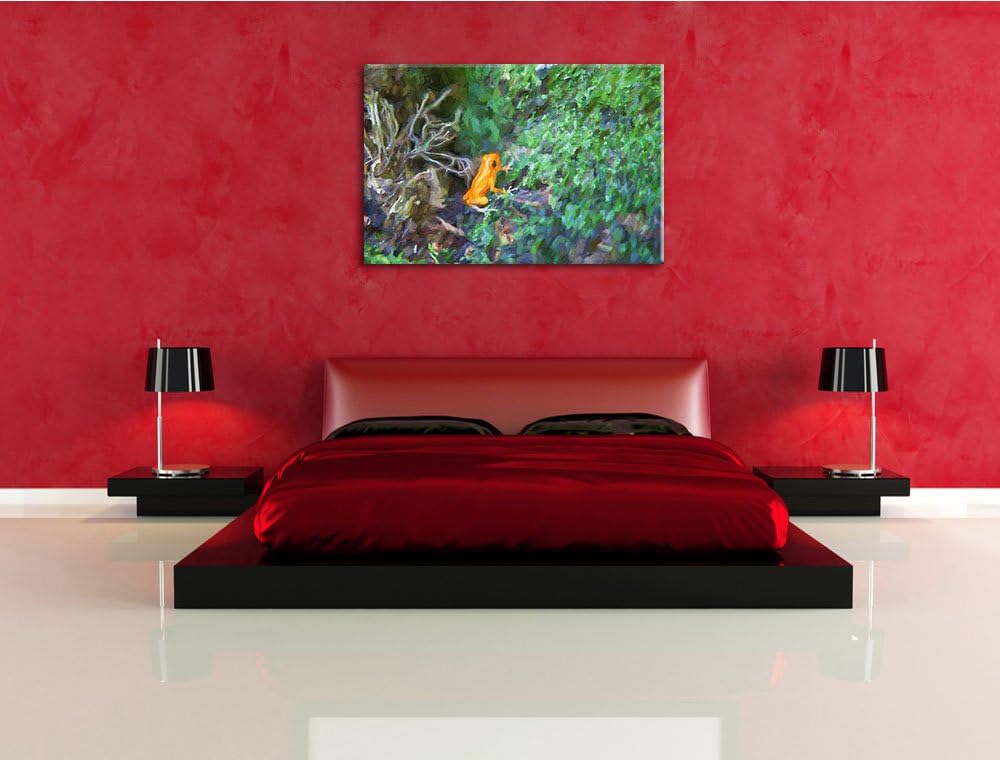 hochgiftiger kleiner Frosch Spezial Format: 100x70 cm auf Leinwand, XXL riesige Bilder fertig gerahm