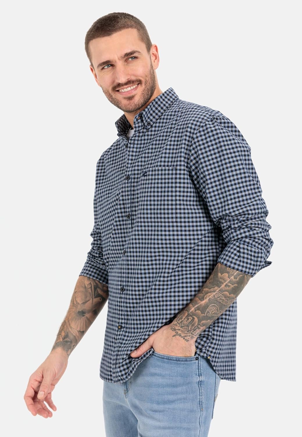 camel active Herren Freizeithemd S Night Blue, S Night Blue