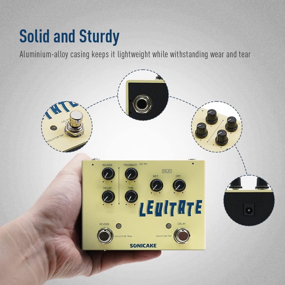 SONICAKE Delay und Reverb 2 in 1 Gitarren Effektpedal Digital Levitate Delay Reverb, Delay Reverb