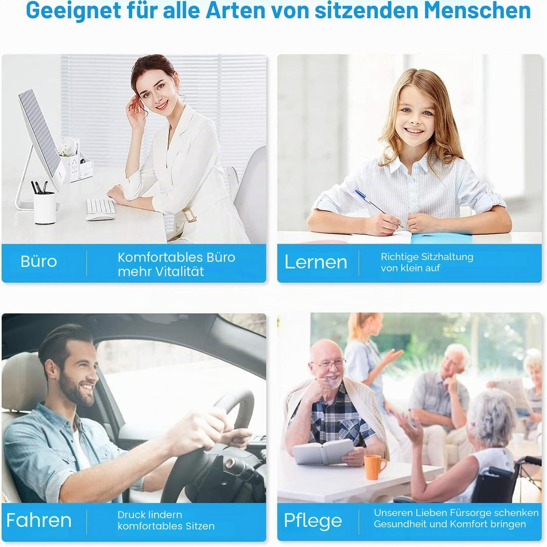Feagar Sitzkissen, Orthopädisches Sitzkissen aus Memory Foam, Ergonomisches Sitzkissen für Bürostuhl