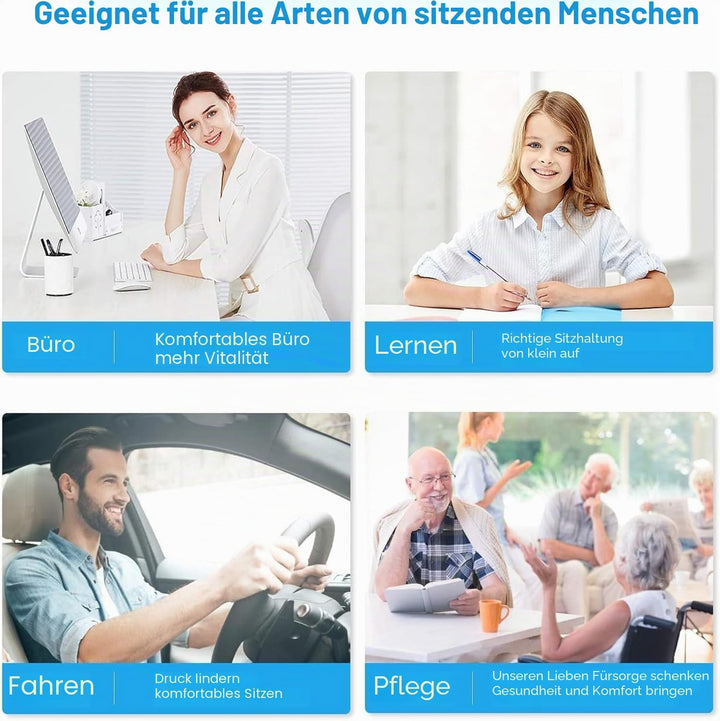 Feagar Sitzkissen, Orthopädisches Sitzkissen aus Memory Foam, Ergonomisches Sitzkissen für Bürostuhl